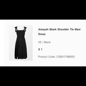 Black Shoulder Tie Dress